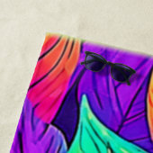 鮮やかなリーフパターン ビーチタオル (インサイチュ)