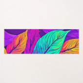 鮮やかなリーフパターン ヨガマット (正面(横))