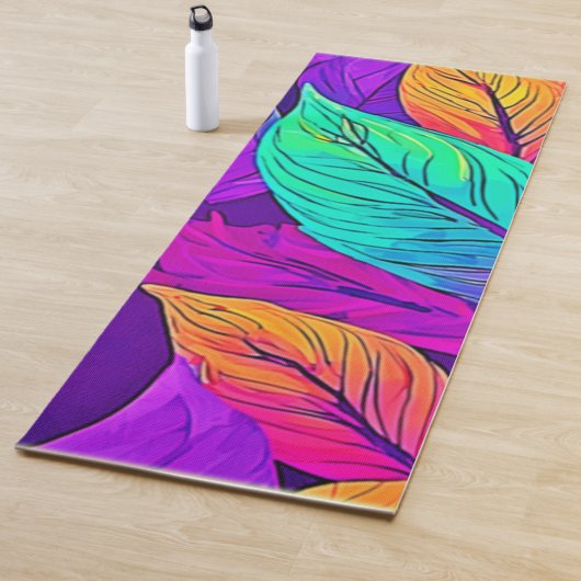 鮮やかなリーフパターン ヨガマット (インサイチュ)