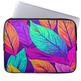 鮮やかなリーフパターン ラップトップスリーブ