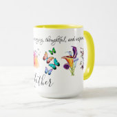 鮮やかなレインボーカラーの水彩フローラリース マグカップ (正面右)