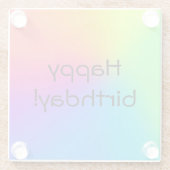 鮮やかなレインボーグラデーションバースデーパーティー ガラスコースター (裏面)