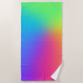 鮮やかなレインボーグラデーションバースデーパーティー ビーチタオル (正面)