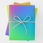 鮮やかなレインボーグラデーションバースデーパーティー ラッピングペーパーシート (インサイチュ)