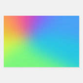 鮮やかなレインボーグラデーションバースデーパーティー ラッピングペーパーシート (正面)