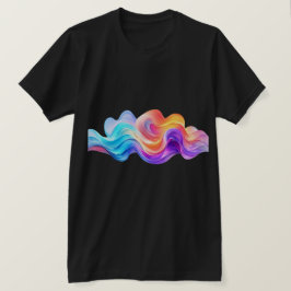 鮮やかなレインボー抽象流体波 Tシャツ