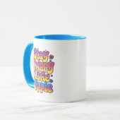 鮮やかなレインボー Stay Trippy Hippie 引用符 マグカップ (正面左)