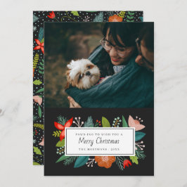 鮮やかなレトロな柑橘と花 | ホリデー写真 シーズンカード