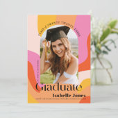 鮮やかなレトロカラートルフォト卒業 招待状 (スタンド正面)