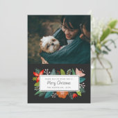 鮮やかなレトロスタイルの柑橘と花 | ホリデー写真 シーズンカード (スタンド正面)