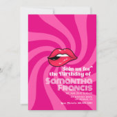 鮮やかなレトロバースデーセレブレーション テーマ 招待状 (正面)