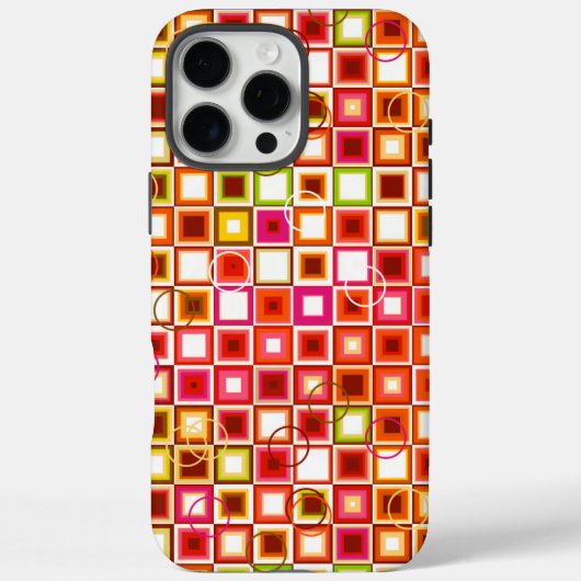 鮮やかなレトロ幾何学スクエア柄 Case-Mate iPhoneケース (裏面)