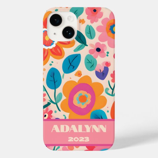 鮮やかなレトロ花模様バレンティンギフトfor Teens Case-Mate iPhoneケース (裏面)