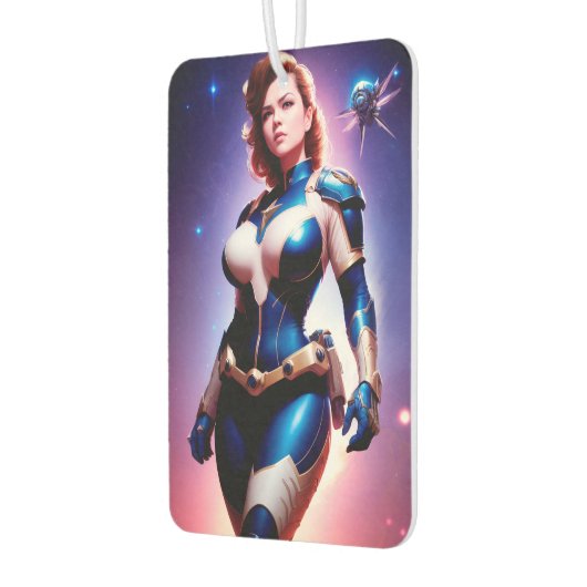 鮮やかなレトロ50年代の女性Sci Fi宇宙レンジャー カーエアーフレッシュナー (左)