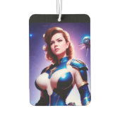 鮮やかなレトロ50年代の女性Sci Fi宇宙レンジャー カーエアーフレッシュナー (裏面)