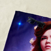 鮮やかなレトロ50年代の女性Sci Fi宇宙レンジャー ビーチタオル (インサイチュ)