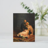 鮮やかなレトロ – イヴァン恐ろしいおよび彼の息子イヴァン インビテーションポストカード (スタンド正面)