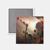 鮮やかなレトロ – ツリー内の幽霊 マグネット (正面/裏面)