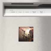 鮮やかなレトロ – ツリー内の幽霊 マグネット (インサイチュ (食洗機))