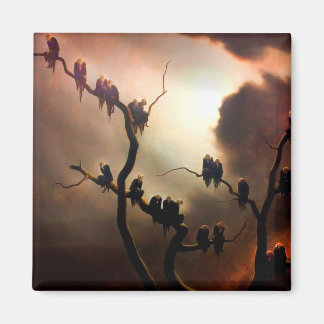 鮮やかなレトロ – ツリー内の幽霊 マグネット