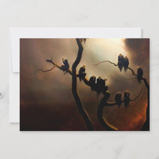 鮮やかなレトロ – ツリー内の幽霊 招待状 (正面)