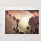 鮮やかなレトロ – ツリー内の幽霊 招待状 (裏面)