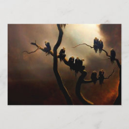 鮮やかなレトロ – ツリー内の幽霊 招待状