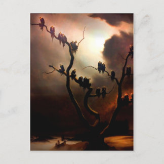 鮮やかなレトロ-木の幽霊 インビテーションポストカード