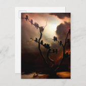 鮮やかなレトロ-木の幽霊 インビテーションポストカード (正面/裏面)