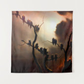 鮮やかなレトロ-木の幽霊 タペストリー (正面(横))