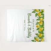 鮮やかなレモンのウェディングシャワー フォトブース 背景 タペストリー (正面(横))