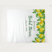 鮮やかなレモンのウェディングシャワー フォトブース 背景 タペストリー (正面(横))