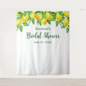 鮮やかなレモンのウェディングシャワー フォトブース 背景 タペストリー (正面)