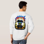 鮮やかなレーシングカー Tシャツ (裏面フル)