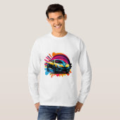 鮮やかなレーシングカー Tシャツ (正面フル)