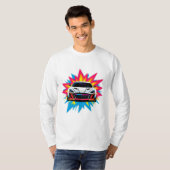 鮮やかなレーシングカー Tシャツ (正面フル)