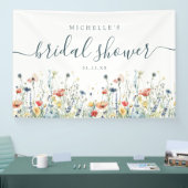 鮮やかなワイルドフラワーのブライダルシャワーバナー 横断幕 (トレードショー)