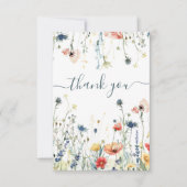 鮮やかなワイルドフラワーのブライダルシャワー サンキューカード (正面)