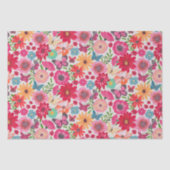 鮮やかなワイルドフラワーパターンのブライダルシャワー 薄葉紙 (正面)