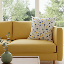 鮮やかなワイルドフラワーポピーコーンフラワー クッション