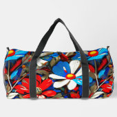 鮮やかなワイルドフラワーラージダッフェルバッグ ダッフルバッグ (裏面)