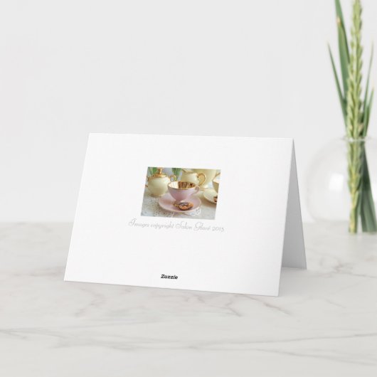 鮮やかなヴィンテージの茶またはコーヒーチューリップの挨拶状 カード (裏面)