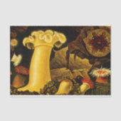 鮮やかなヴィンテージシーライフアネモネスとコーラルオンブラック 薄葉紙 (正面)