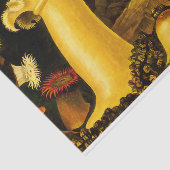 鮮やかなヴィンテージシーライフアネモネスとコーラルオンブラック 薄葉紙 (詳細)