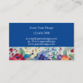 鮮やかなヴィンテージ標準の水彩フローラ 名刺 (裏面)