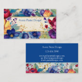 鮮やかなヴィンテージ標準の水彩フローラ 名刺 (正面/裏面)