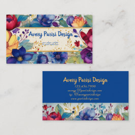 鮮やかなヴィンテージ標準の水彩フローラ 名刺