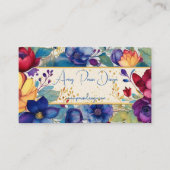 鮮やかなヴィンテージ標準の水彩フローラ 名刺 (正面)