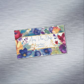 鮮やかなヴィンテージ水カラーフローラ マグネット名刺 (インサイチュ)