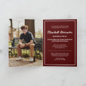 鮮やかな個性的な抽象的な裂けた写真の卒業式招待状 招待状 (内部)